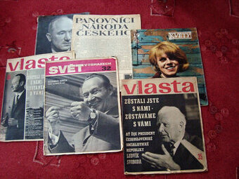 Časopisy z r. 1968 a jiné (Dubček, Svoboda, Janžurová, Beneš - 1