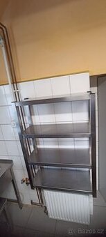 Nerezová gastro police – 3 patra, 107 x 75 x 30 cm - 1