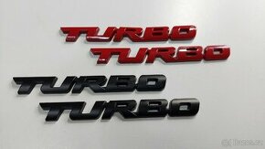 4 kovové štítky TURBO - cena za vše - 1