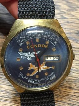 Pilotní hodinky letecké letadlo asi ruské Condor Funkční