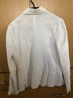 Bílé dámské sako s výšivkami, vel.M