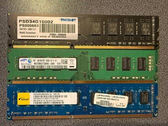 RAM DDR3 4GB – 1333 / 1600 MHz – desktop PC – více kusů