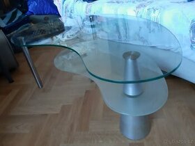 Dvou plošný skleněný konferenční stolek - 1