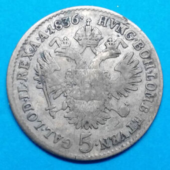 Stříbrná mince r. 1836 Ferdinand V.