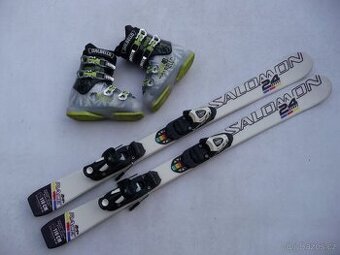 240. Detske lyže SALOMON- 110cm + boty DALBELLO 34 eu - SET
