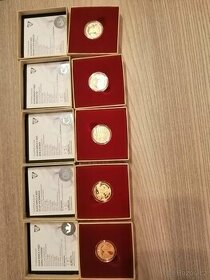 Sada zlatých mincí - Večerníček 50 let (5 ks Au mincí)