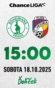 BOHEMIANS 1905 vs. FC VIKTORIA PLZEŇ - prodám vstupenky.