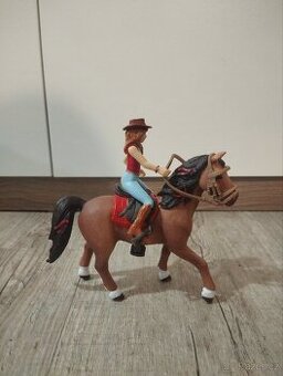 Schleich jezdkyně a kobylou
