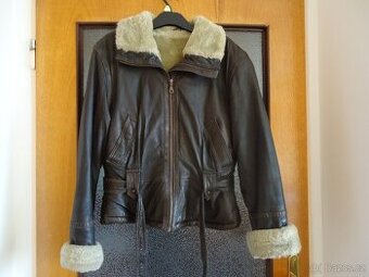 Bunda koženková dámská hnědá, velikost S-M