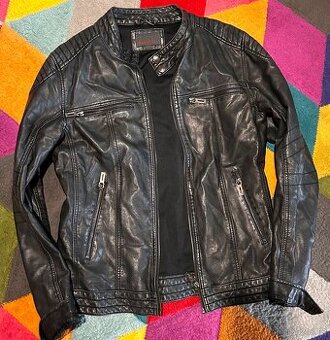 PÁNSKÁ SLIM-FIT LUXUSNÍ BUNDA- EKO KŮŽE L