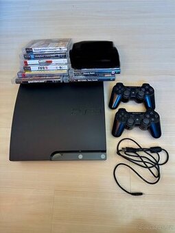 Playstation 3 konzole + 2 ovladače + 8 her