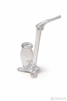 Designová skleněná váza / dekorace – ručně tvarované sklo