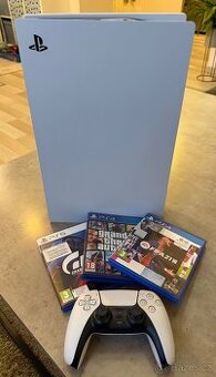 PLAYSTATION 5 (PS5) S BLU-RAY – komplet TOP STAV + 3 Hry