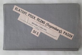 Historická mapa Klatovy, Písek, Řezno (Regensburg), Pasov
