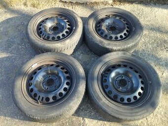 4x plechové disky Opel R16 + pneu 205/55/R16