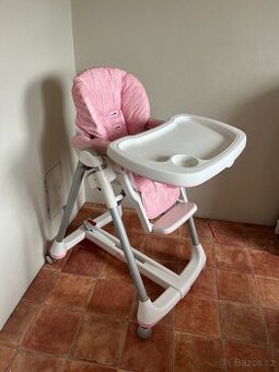 Dětská jídelní židlička Peg Perego růžová