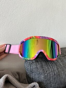 Lyžařské, snowboardové brýle, růžové, zrcadlové