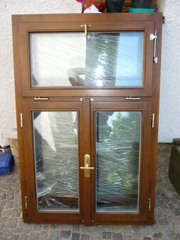 Okna dřevěná tříkřídlá půlová s nadsvětlíkem