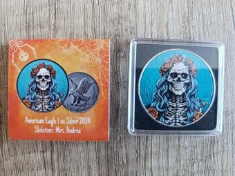 American Eagle 1 oz Silver 2024 Skeletons: Mrs. Andrea