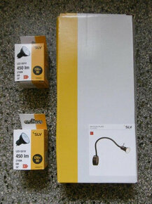 SLV nástěnné svítidlo, černé, 230V + LED žárovky (NOVÉ)