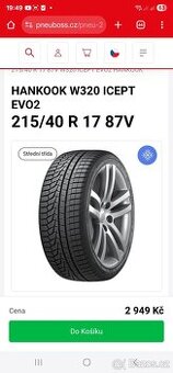 2x zimní pneu hankook winter cept evo 225/40 R17