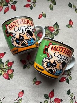 2 x nové retro hrnky mothers coffee