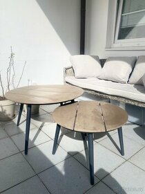 Venkovní / zahradní nábytek - sedačka, polštáře a stolky