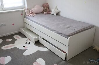 Rozkládací postel IKEA SLÄKT na 2x 90x200 + matrace,chrániče