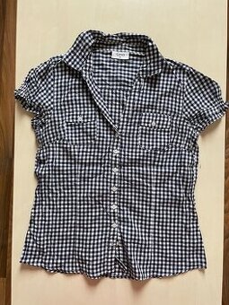 Káro halenka, vel XL, v prsou spíše L, možná M/L, Gina