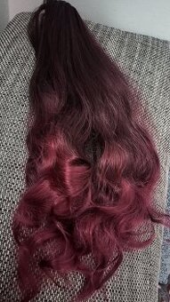 příčesek na skřipci – vlnitý, ombré bordó - 1