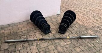 Olympijská osa plus závaží 160 kg