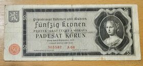 Bankovka 50 korun z roku 1940 - Protektorát