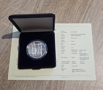 Stříbrná mince 200kč kaple sv. Václava v katedrále sv. Víta