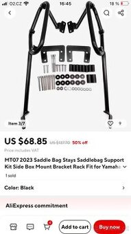 Yamaha mt 07-Držáky kufru