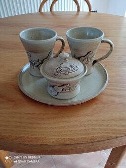 Originální keramická souprava a cukřenkou