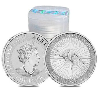 Stříbrná investiční 1oz mince Kangaroo 2022 QE II.