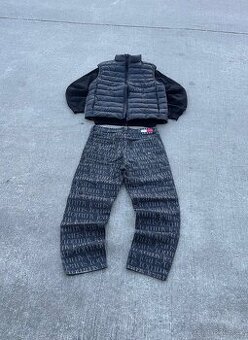 Outfit pěkně Džíny + vesta Old Money, outfit ve velikosti M