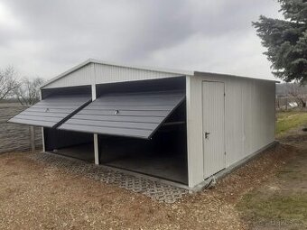 Plechová garáž 6x6m - 1