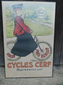 Originální historický reklamní litografický plakát Cycles CE