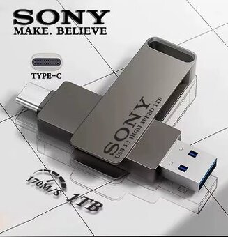 Flash disk 2v1 SONY 1TB, 1024GB USB 3.1+ USB-C otočný, NOVÝ