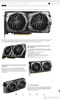 MSI GTX 1650 SUPER GAMING X 4GB – perfektní stav