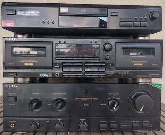 Hifi sestava Sony: zesilovač, cd, kazeťák