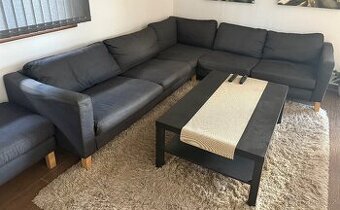 Sedací souprava IKEA tvar L + taburet, šedá 240x290