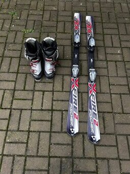 Lyže 155cm + lyžáky - 1