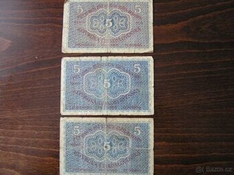 ČESKOSLOVENSKÁ BANKOVKA: 5-KORUNA -1919