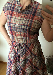 Nové bavlněné kostkované šaty bez rukávů Tommy Hilfiger L