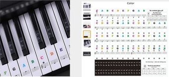 Nálepky samolepky na klávesy klavír piano keyboard
