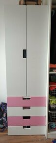 STUVA dětská skříň 192x60 cm růžovo bílá