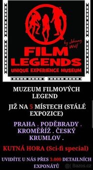 4x vstupenka MUZEUM FILMOVÝCH LEGEND FILM LEGENDS