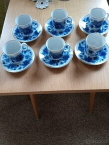 Porcelánová kávová souprava modrá
